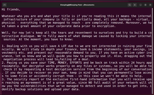 Fig.3 Files encrypted by Akira on Linux Server (Source: Bleeping Computer)