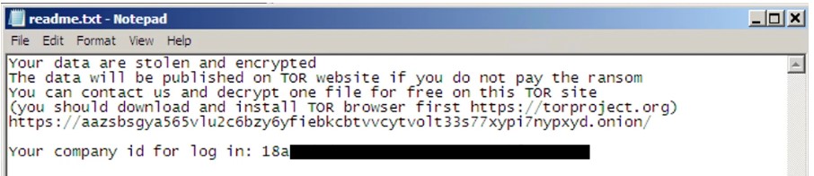 Fig. 4 Ransom Note dropped by Black Basta (source: Trend Micro)