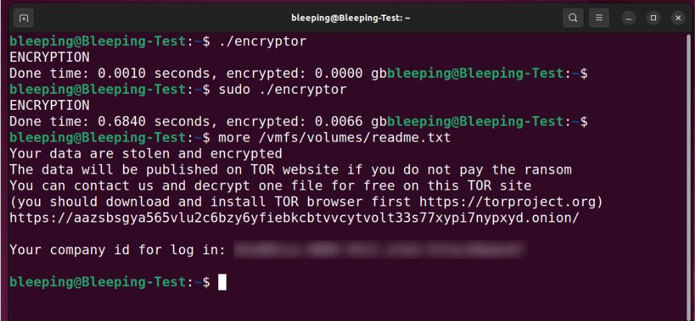 Fig. 5 Black Basta ransom note for Linux (source: Bleeping Computer)