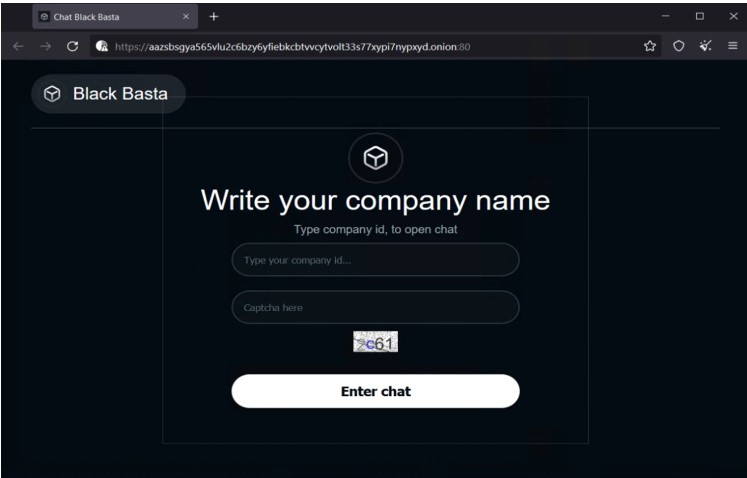 Fig. 6 Black Basta payment site (source: Trend Micro)