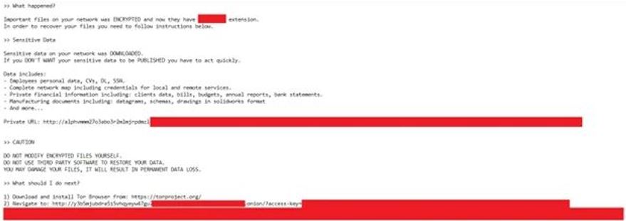 Fig.2 Ransom note (source: TrendMicro)