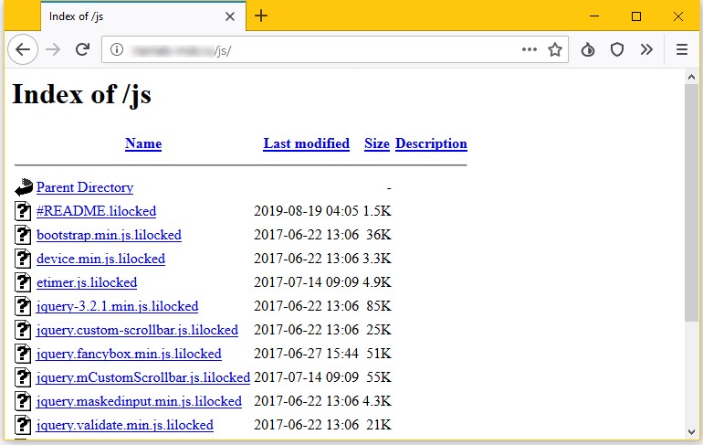 Files encrypted by ransomware