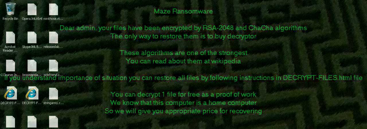 Figure:1 Maze Ransomware Wallpaper