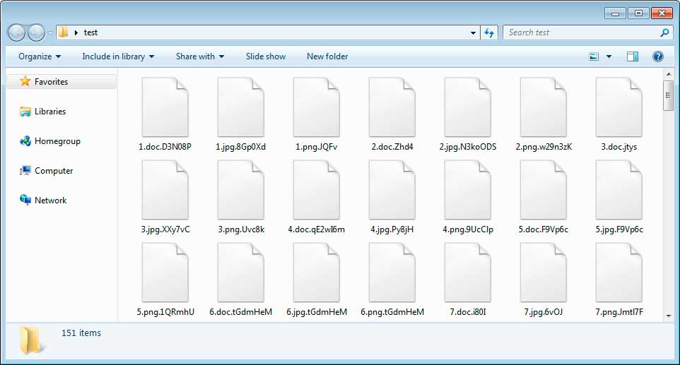 Figure:2 Encrypted Maze Files (random extension)