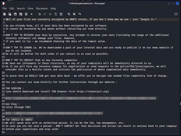 Fig.2 Ransom note (Source: Trend Micro)