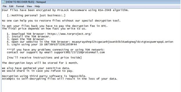 Fig.3 ProLock ransom note (source: Sophos)