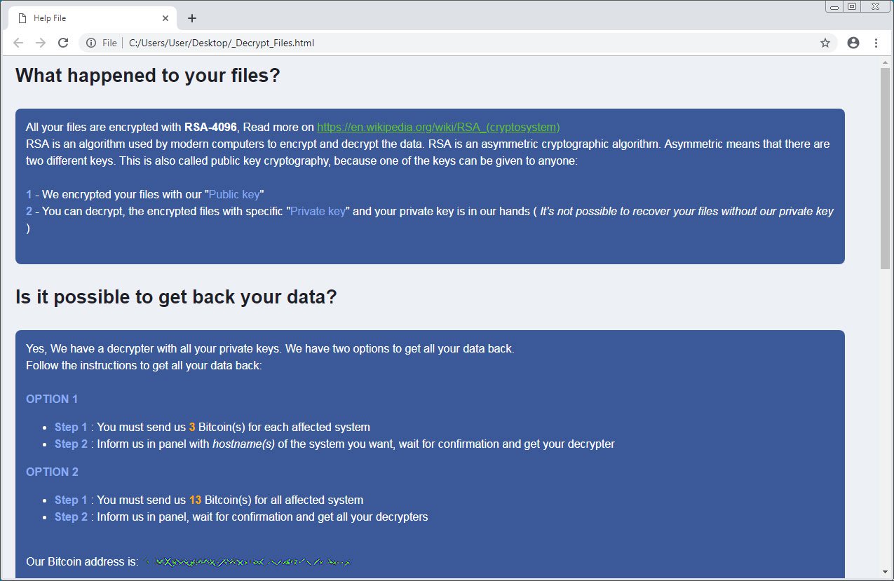 Ransomware note