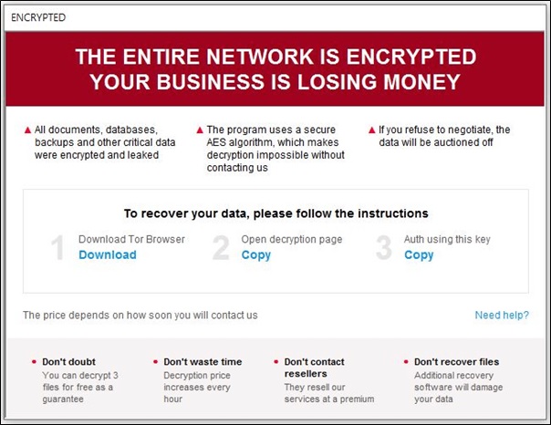 Fig.3 Ransom note [Source: AhnLab]